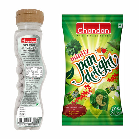 Combo Jeera Vati (Jeeragoli) Mukhwas and Mintiz Pan Delight Candies